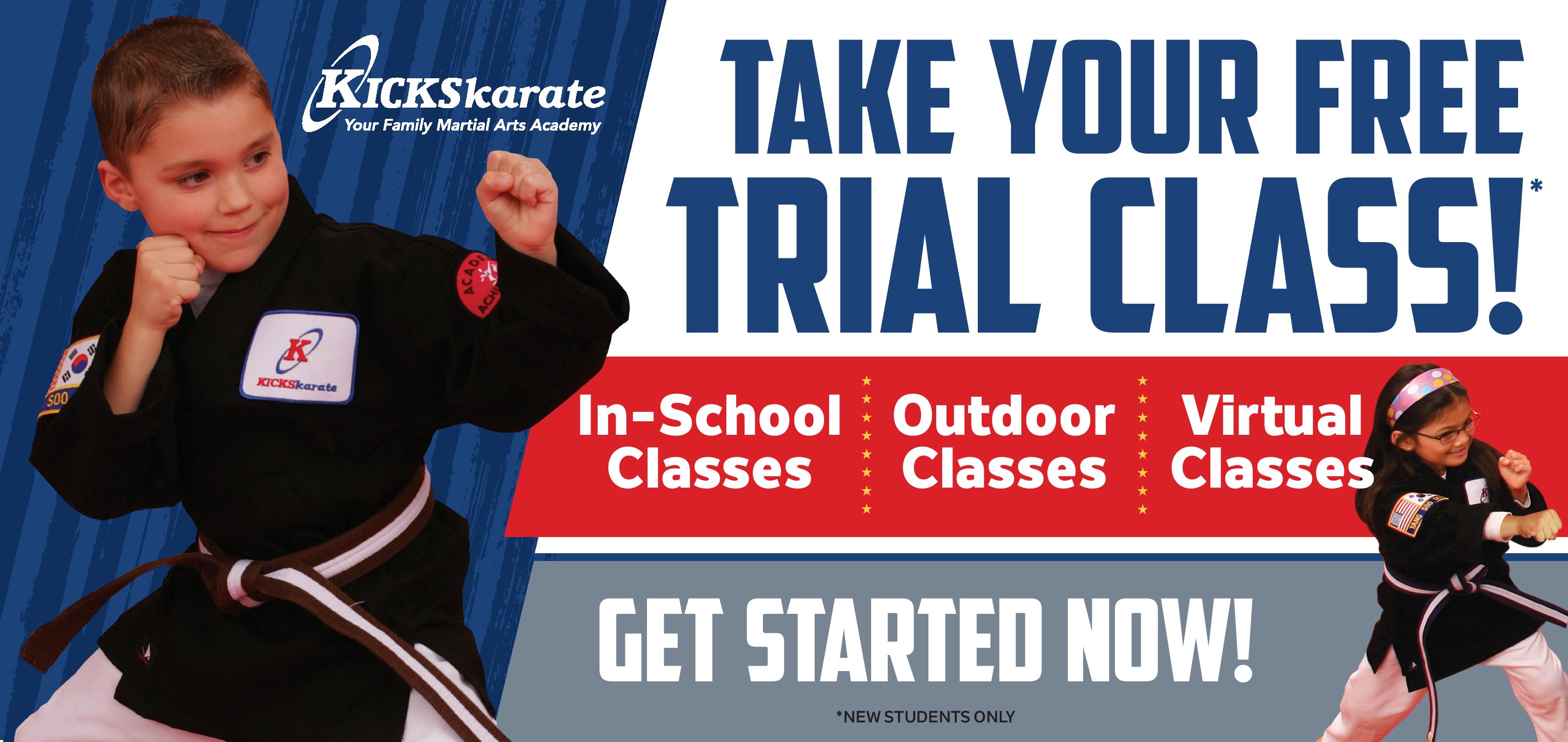 Sign up for our karate or kickboxing intro class today